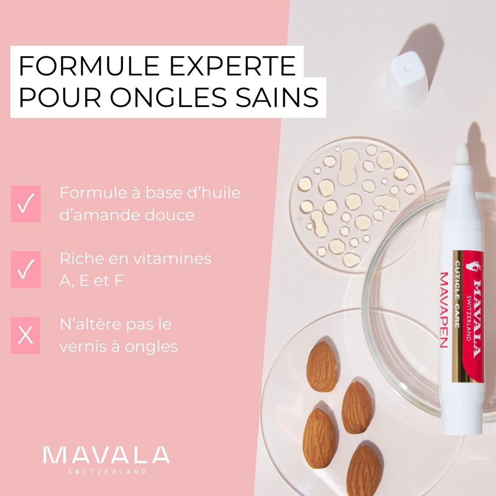 Mavala Mavapen soin ciblé cuticules sèches et amélioration de l’aspect des ongles.