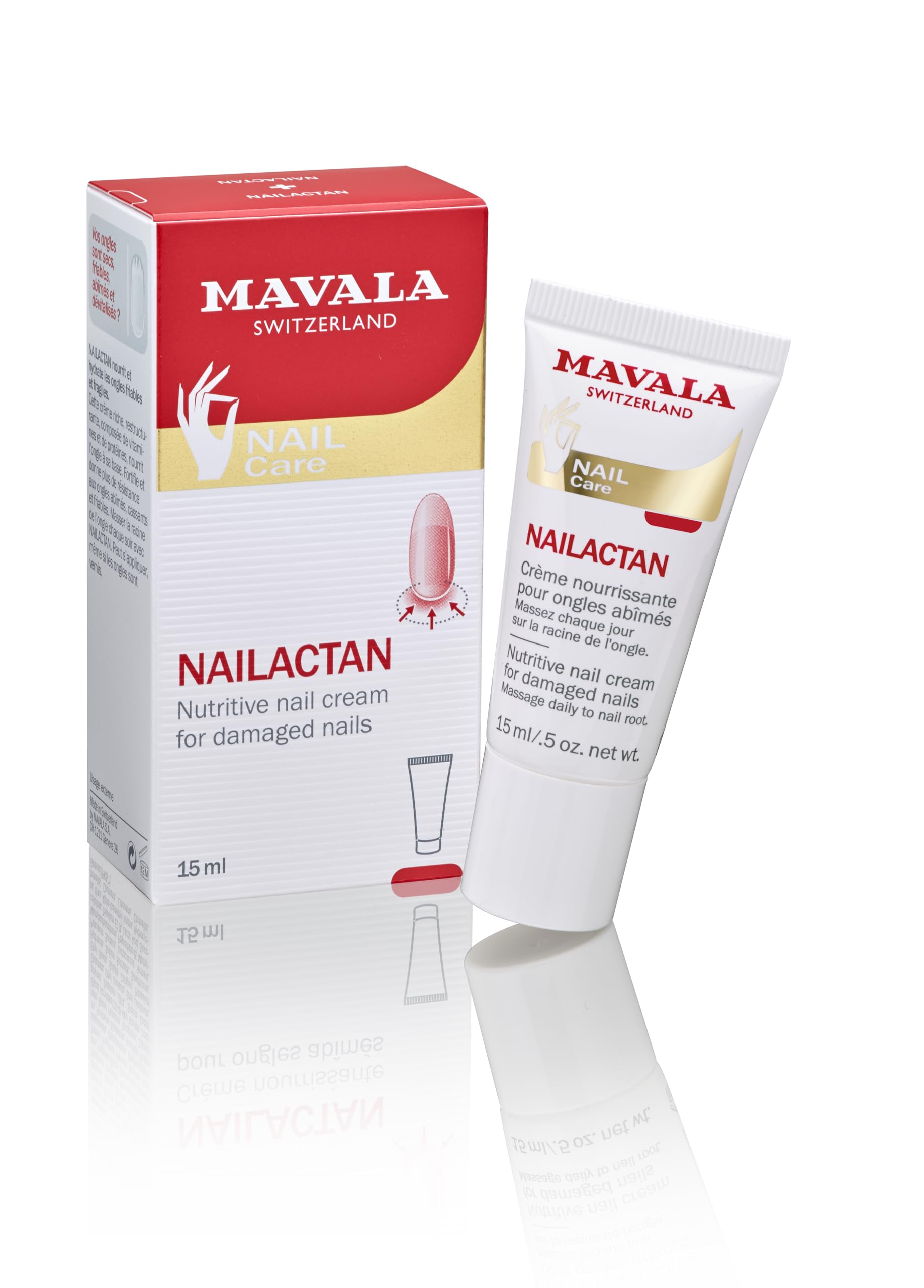 Mavala Nailactan crème nutritive pour ongles endommagés, peut renforcer la fibre.