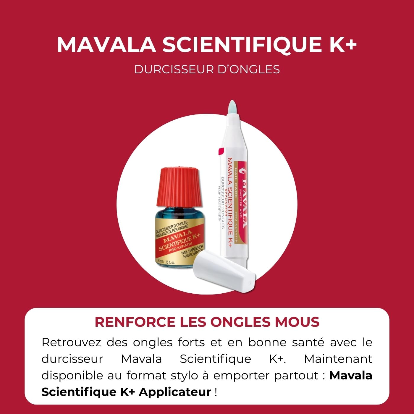Mavala Scientifique K+ : manucure durable grâce au durcisseur