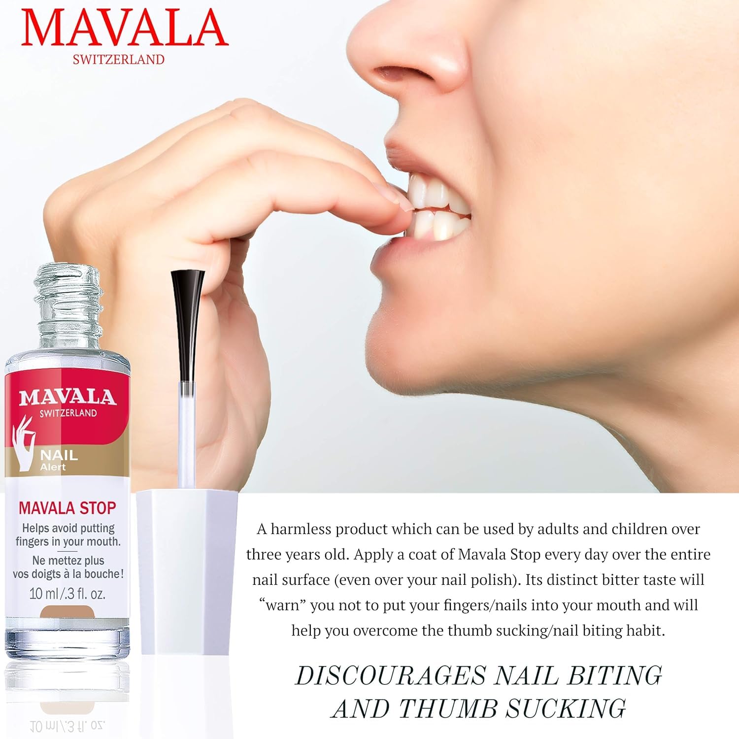 MAVALA Stop vernis dissuasif sur les ongles.