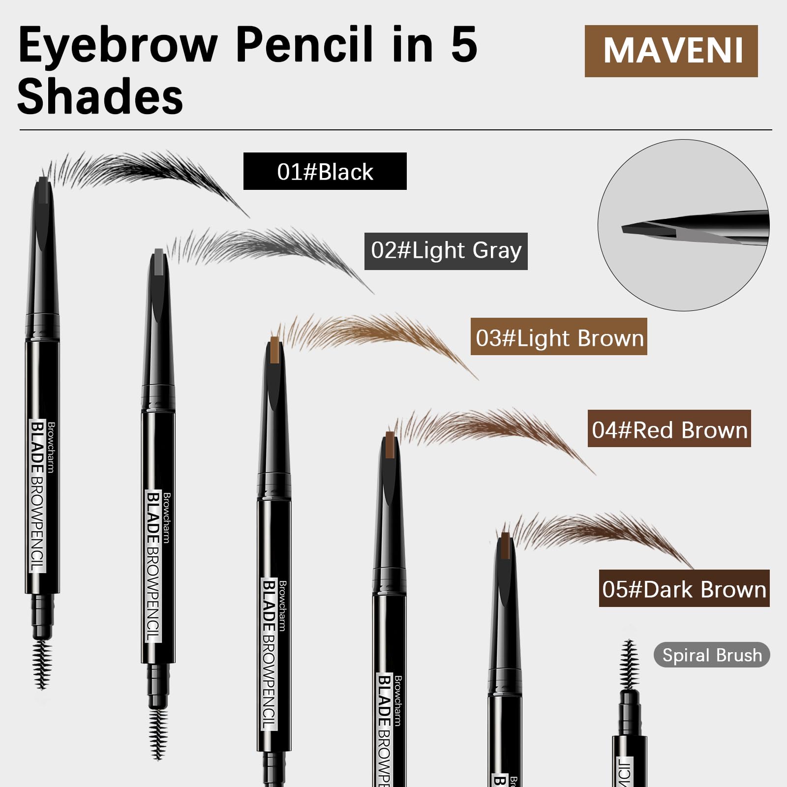 MAVENI Browcharm design double-face sourcils : application facile et finish naturel.
