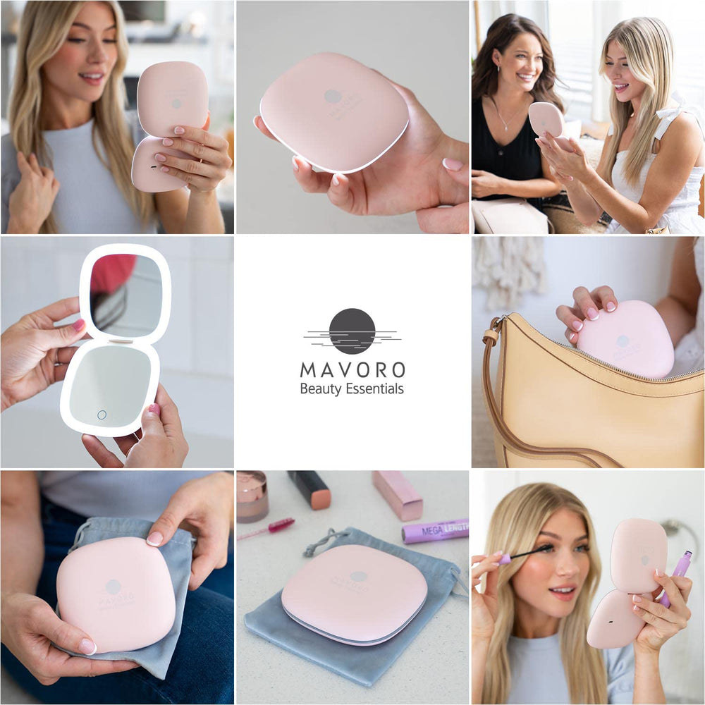 Mavoro dimmable 3-mode light enhances color accuracy during makeup.
