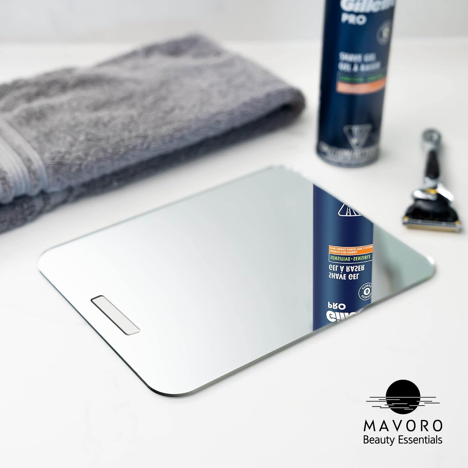 Mavoro miroir douche en acrylique sans cadre, reflet clair et incassable.