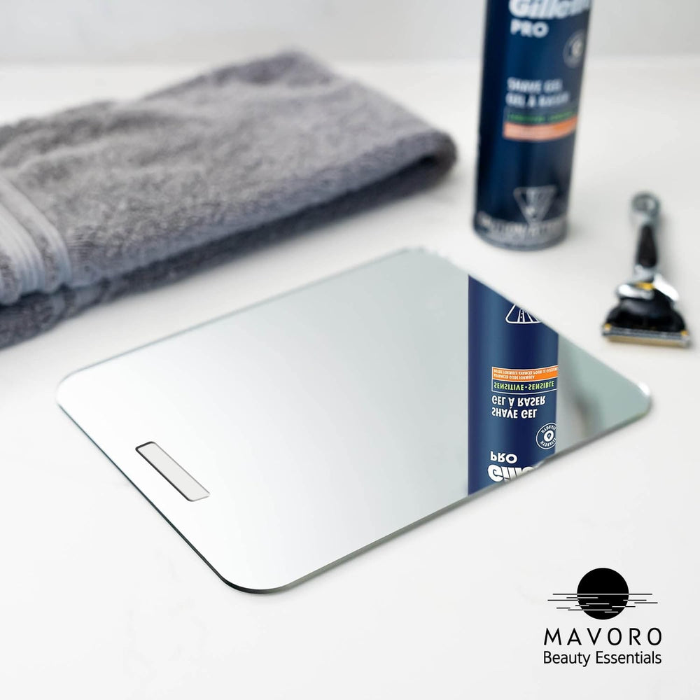 Mavoro miroir douche en acrylique sans cadre, reflet clair et incassable.