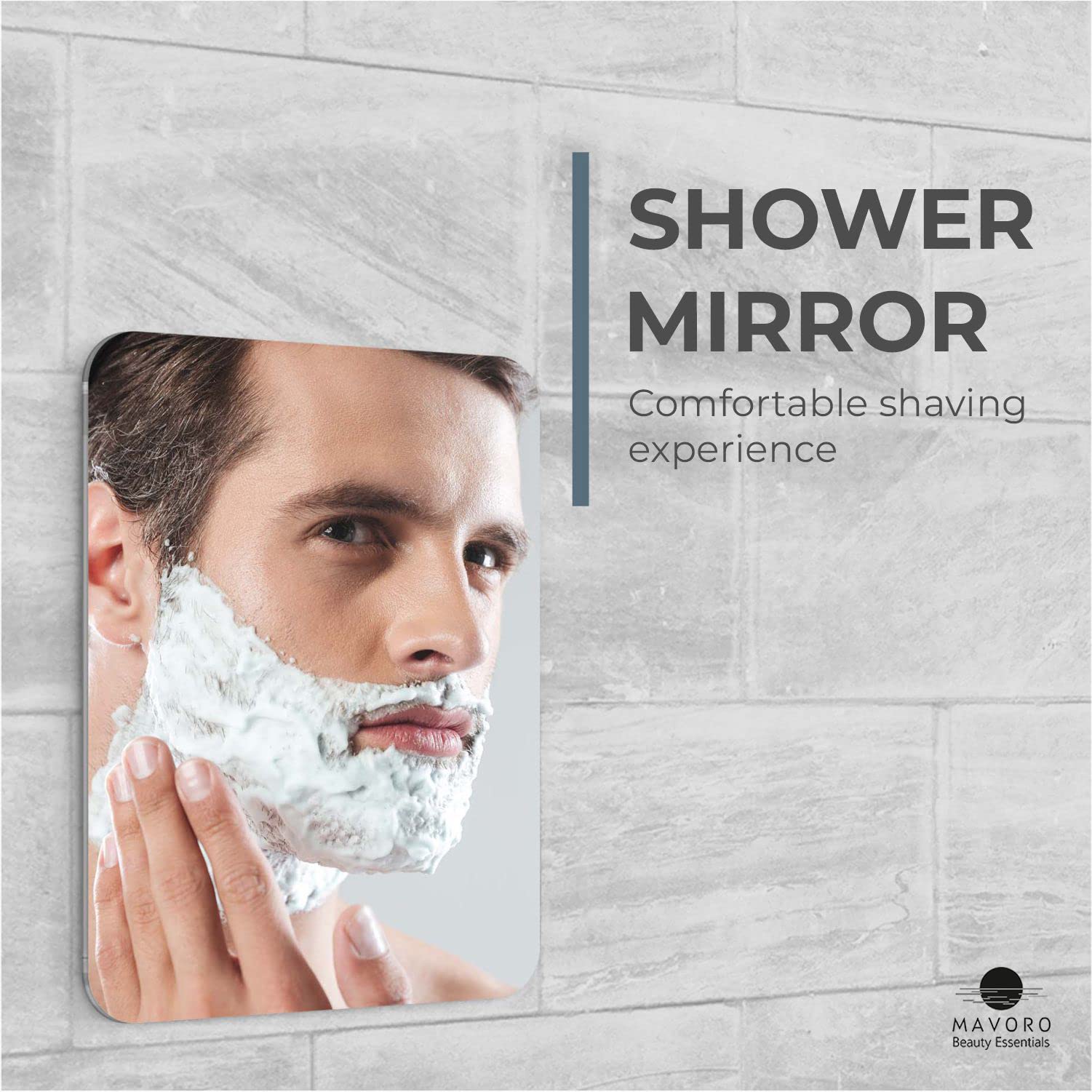 Mavoro Miroir Douche – acrylique incassable, idéal pour les familles.