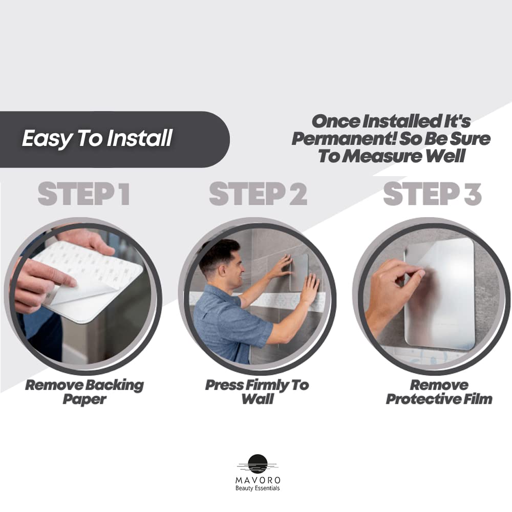 Mavoro Miroir Douche – sans cadre, design épuré et moderne.