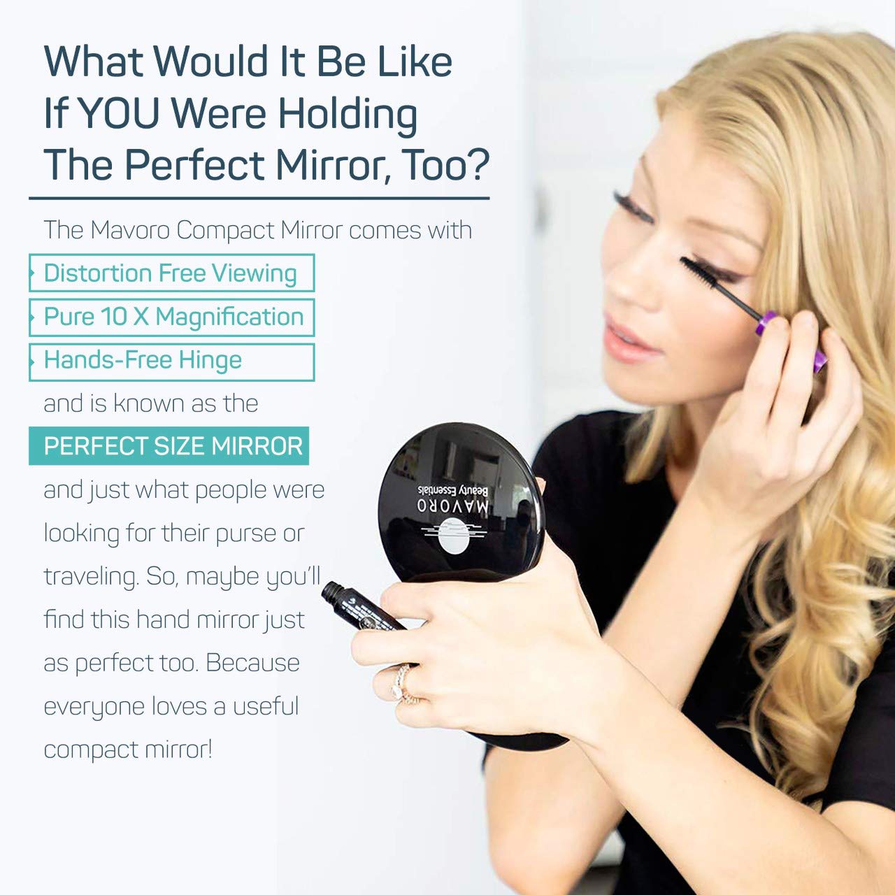 Mavoro étui velours pour miroir double-face, protection élégante