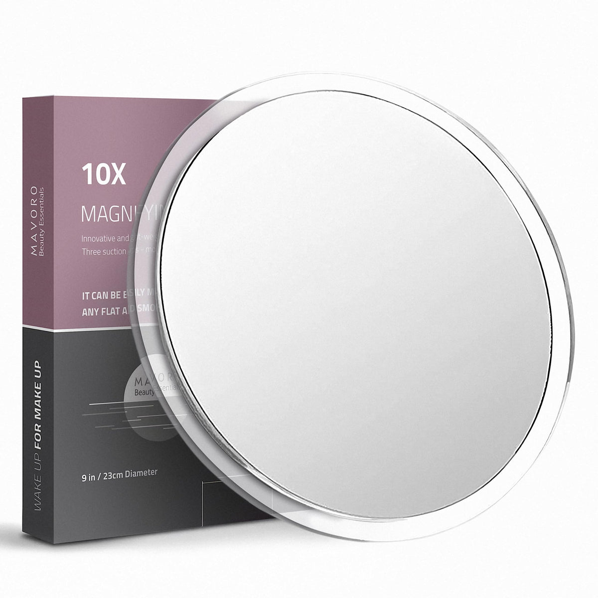 Mavoro miroir grossissant 9 pouces, vue claire pour le maquillage et les détails fins.