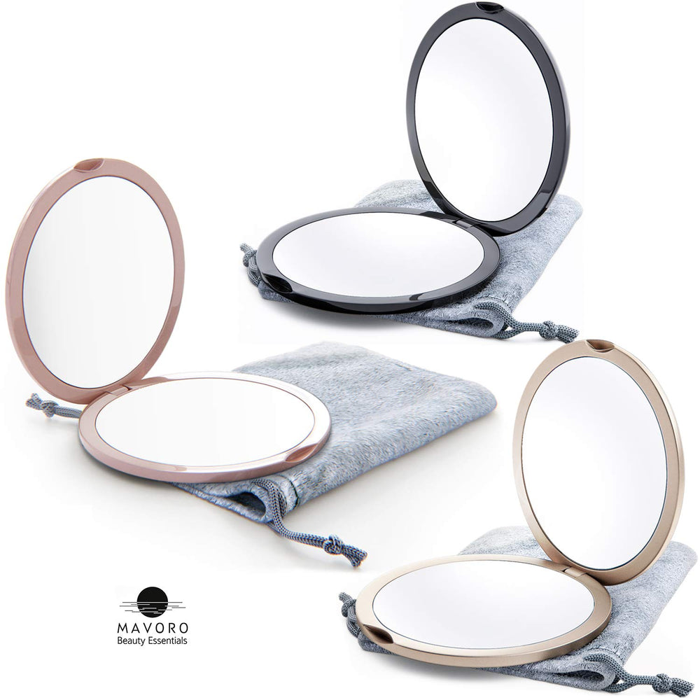 Mavoro miroir voyage compact double-face, ouverture et fermeture simples