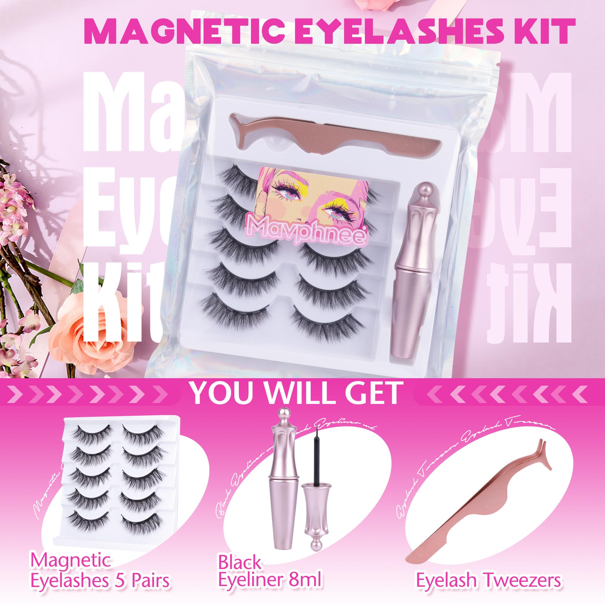 Applicateur Mavphnee pour poser les cils magnétiques proprement