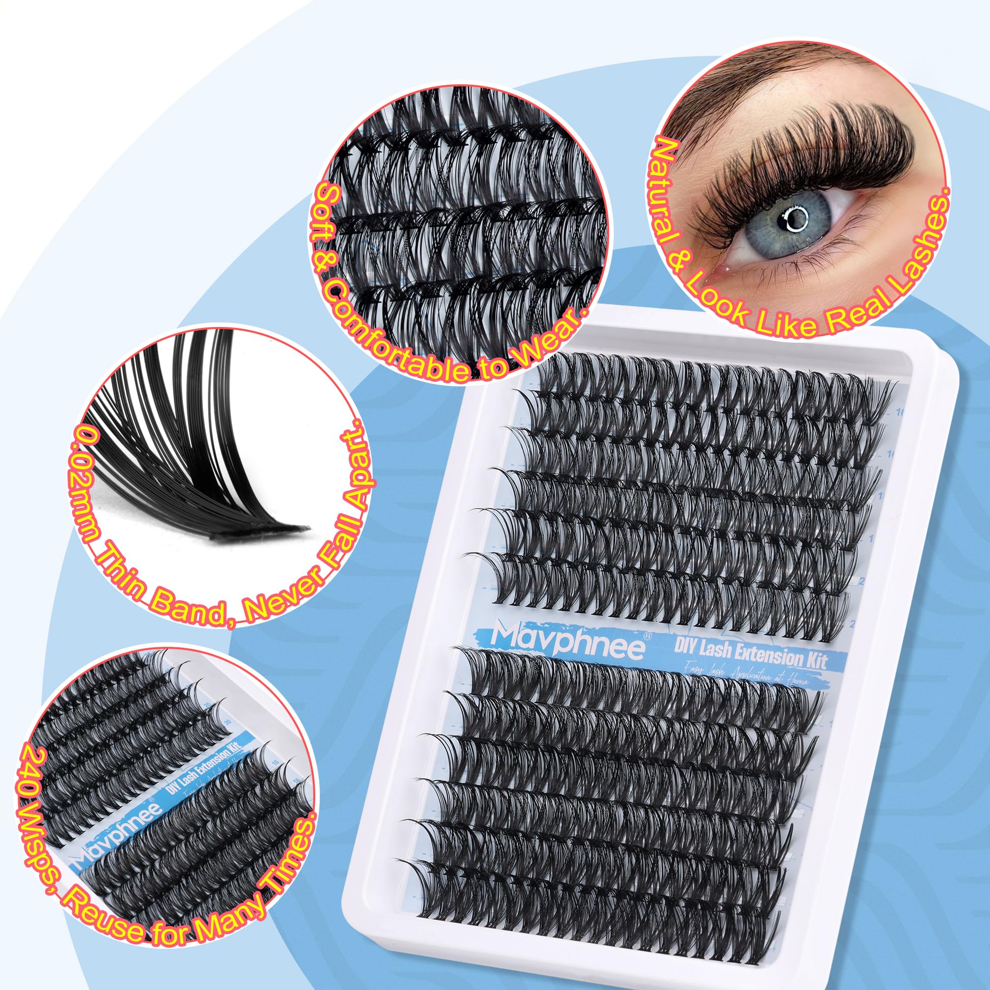 Look cat-eye Mavphnee avec des amas volumineux pour accentuer le coin externe.