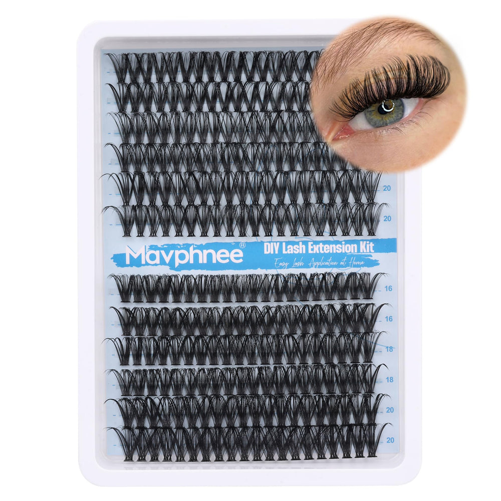 Cils amas dramatiques Mavphnee, longueur 16-20 mm, pour un regard vibrant.
