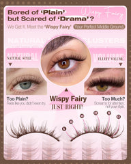 Mavphnee cils brun-close-up texture wispy pour effet doux