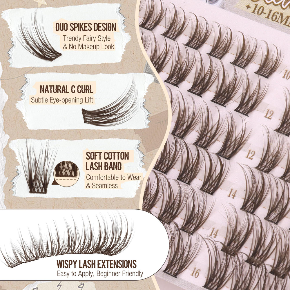 Mavphnee cils bruns effet féerique, texture aérienne pour un regard rêveur.