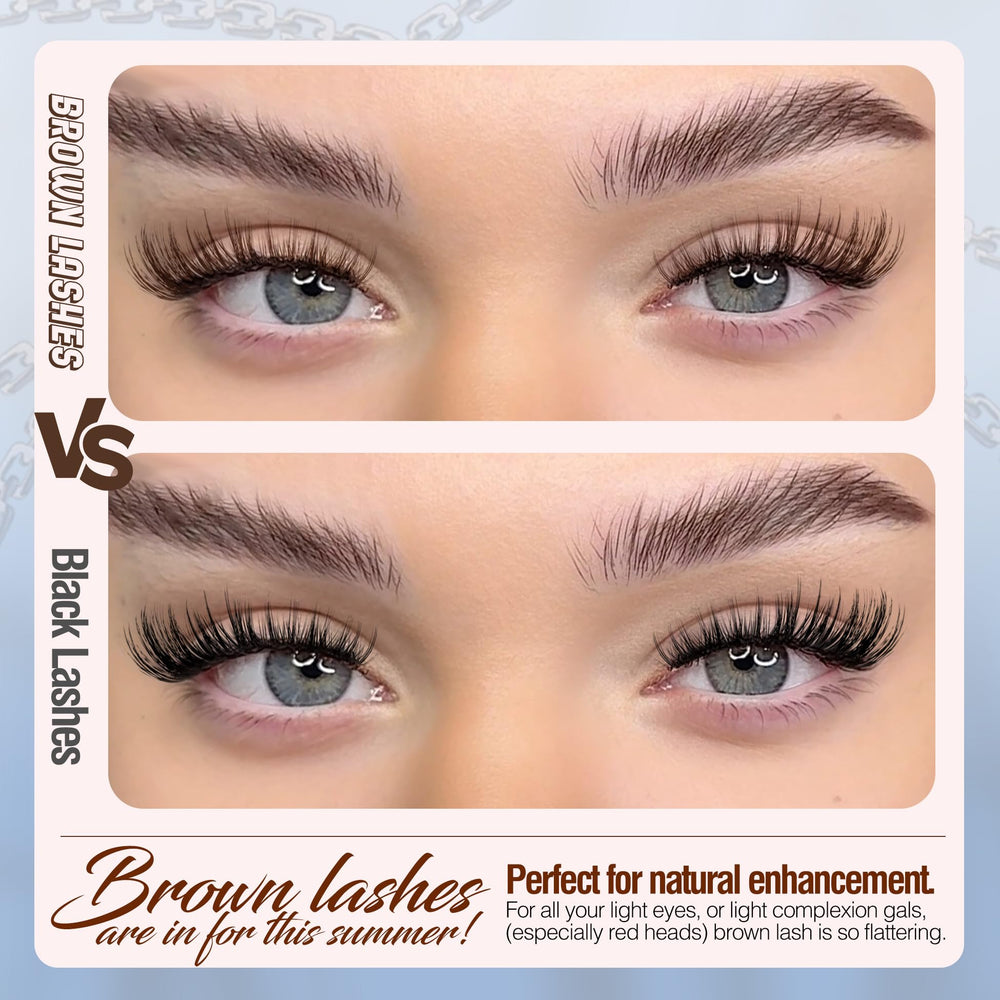Mavphnee cils bruns naturels CC curl 8-16 mm, regard ouvert et lumineux.