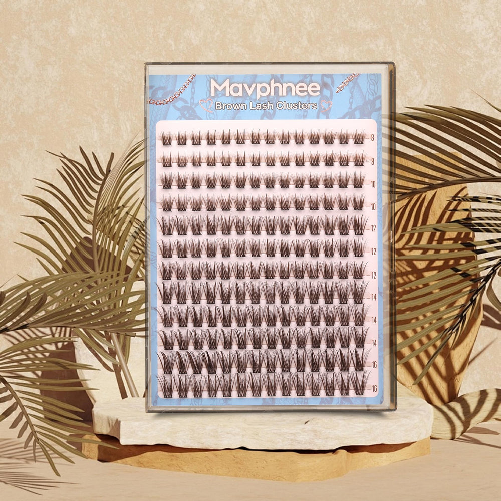 Mavphnee cils bruns naturels, compatibles lunettes et lentilles pour port prolongé.