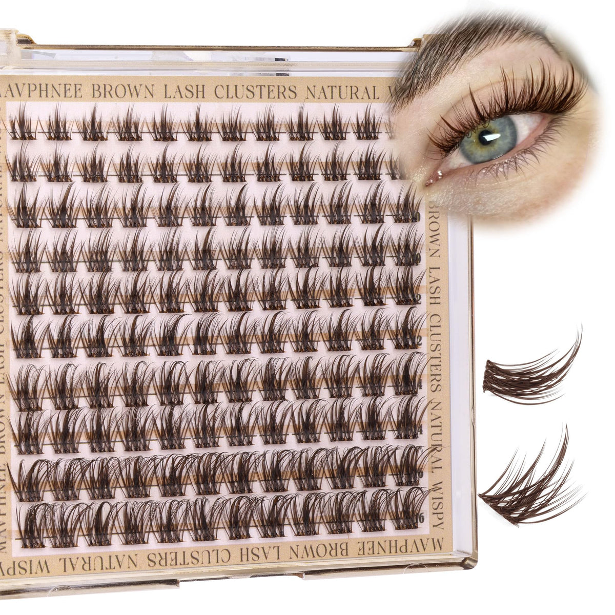 Mavphnee cils clusters brun wispy pour un regard naturel et volumisant