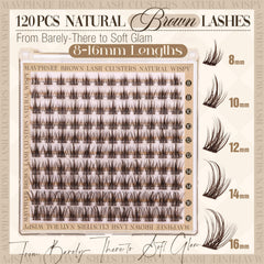 Mavphnee cils clusters brun wispy s’harmonisant avec des cheveux chauds