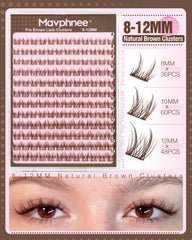 Mavphnee cils faux mink brun courbure CC pour volume léger