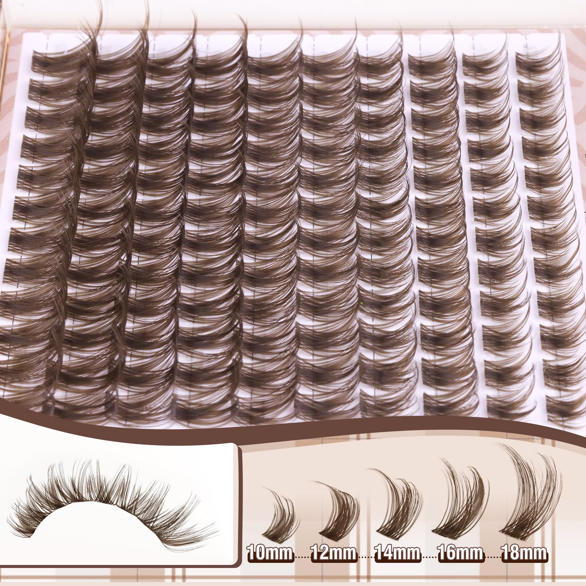Cils féériques bruns Mavphnee, effet doux et volumisant