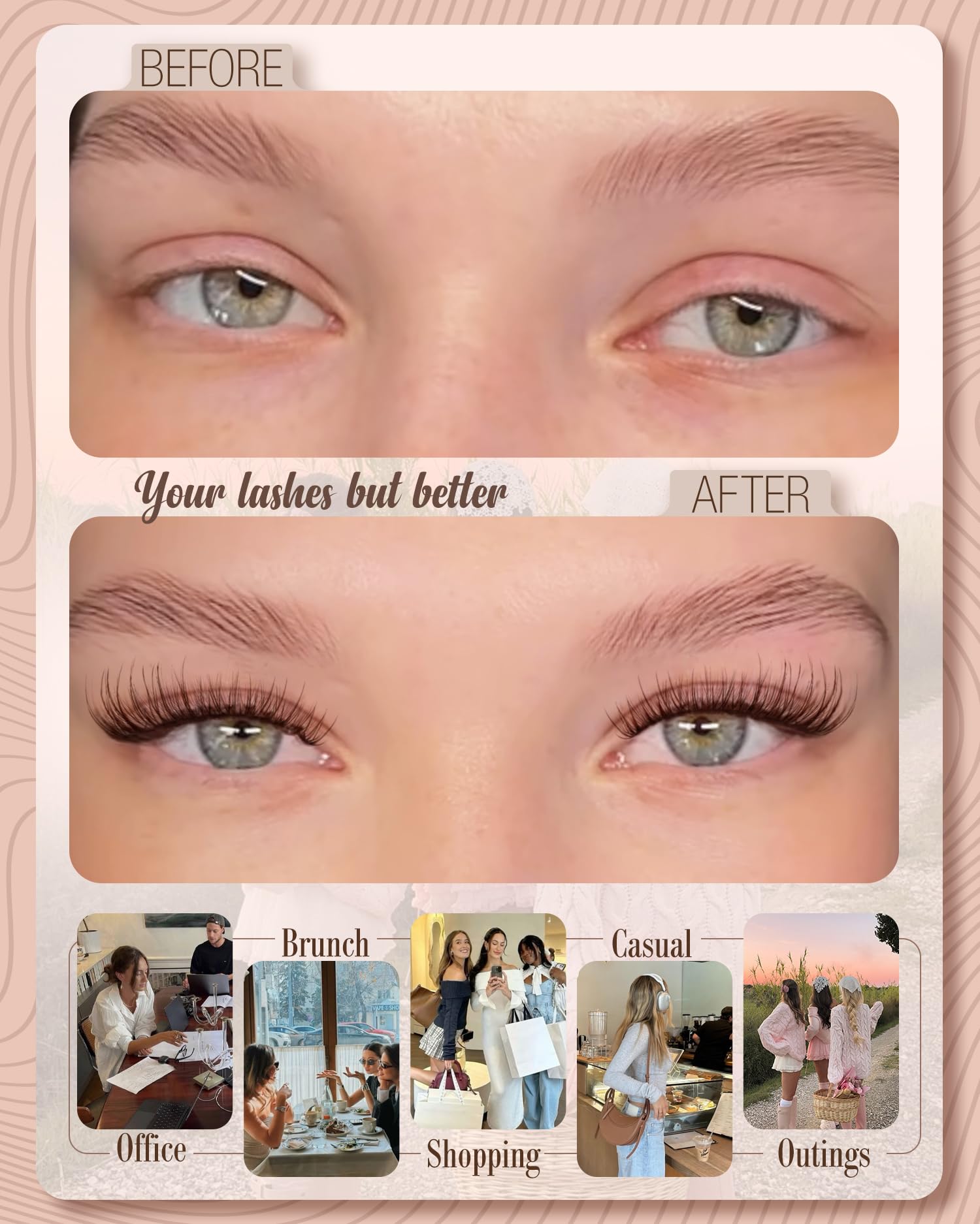 Mavphnee cils wispy bruns, effet volumineux subtil et naturel.