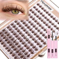 Mavphnee clusters cils brun wispy pour un regard naturel et durable.