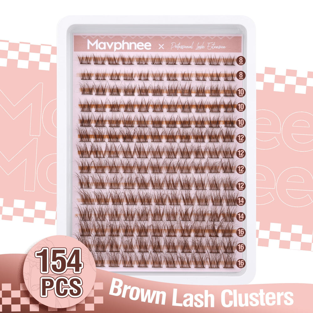 Mavphnee c-curly clusters cils bruns – effet curl durable et naturel.