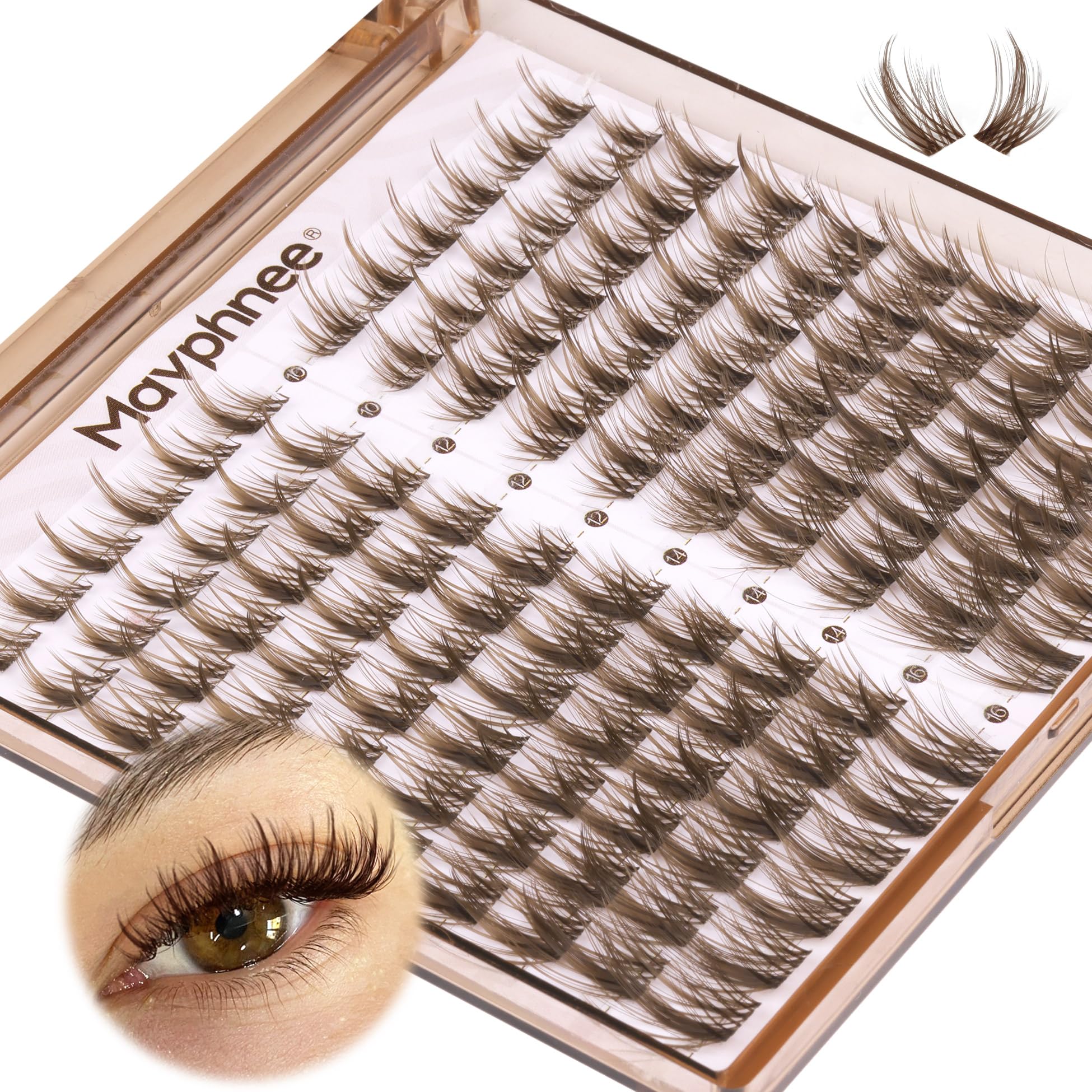 Mavphnee cils bruns CC-Curl 10-16 mm pour un regard naturellement défini