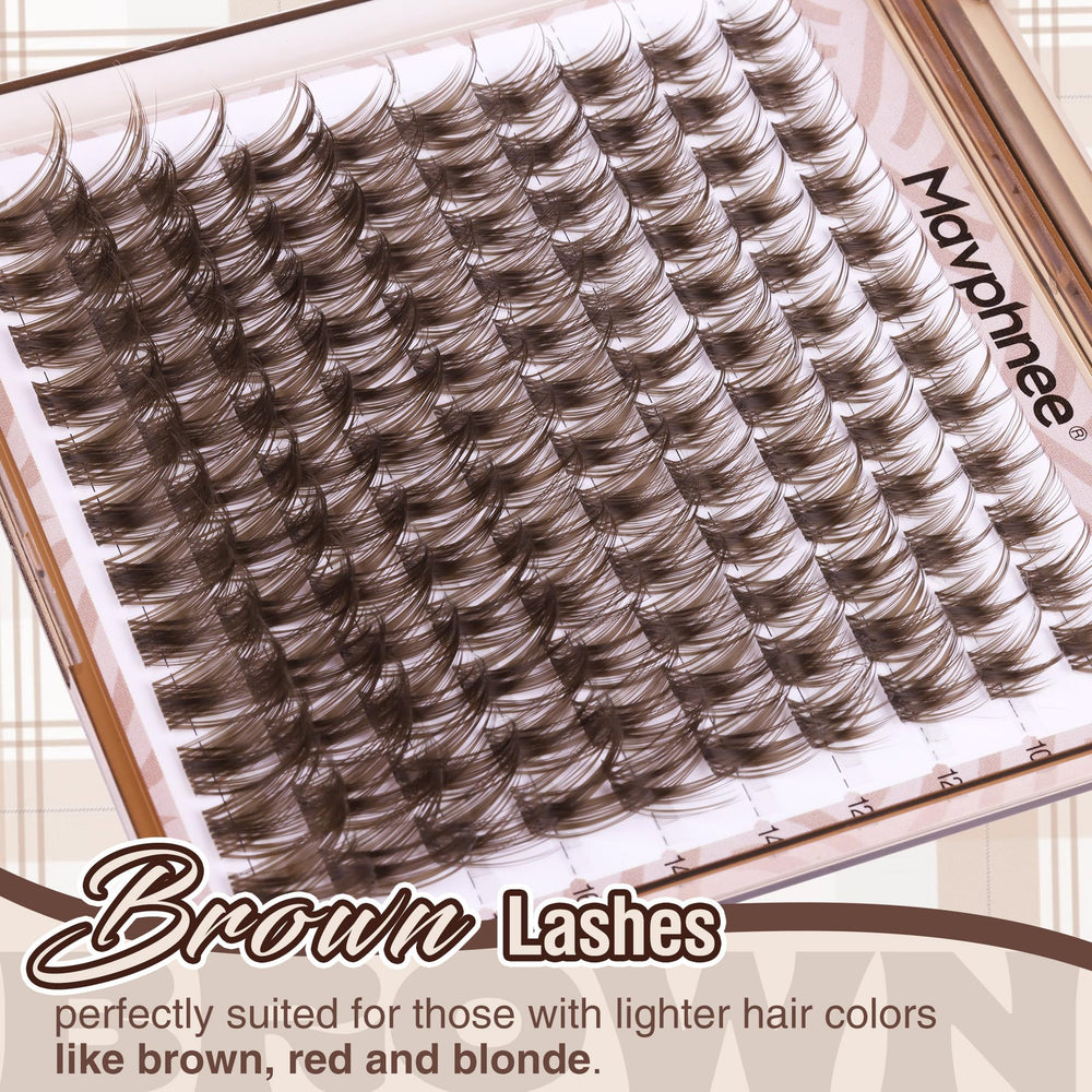 Clusters cils bruns D‑Curly 12 mm pour douceur définie.