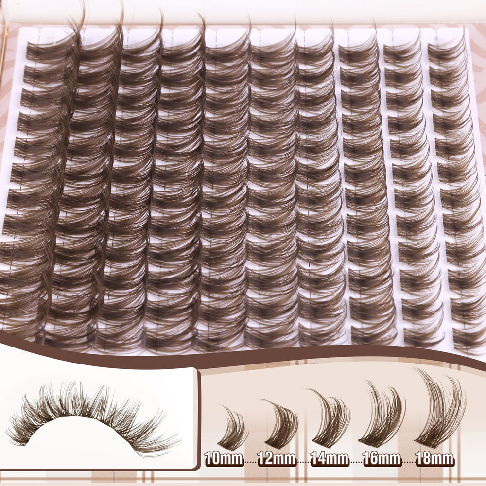 Mavphnee clusters bruns D‑Curly 18 mm pour effet étoffé.