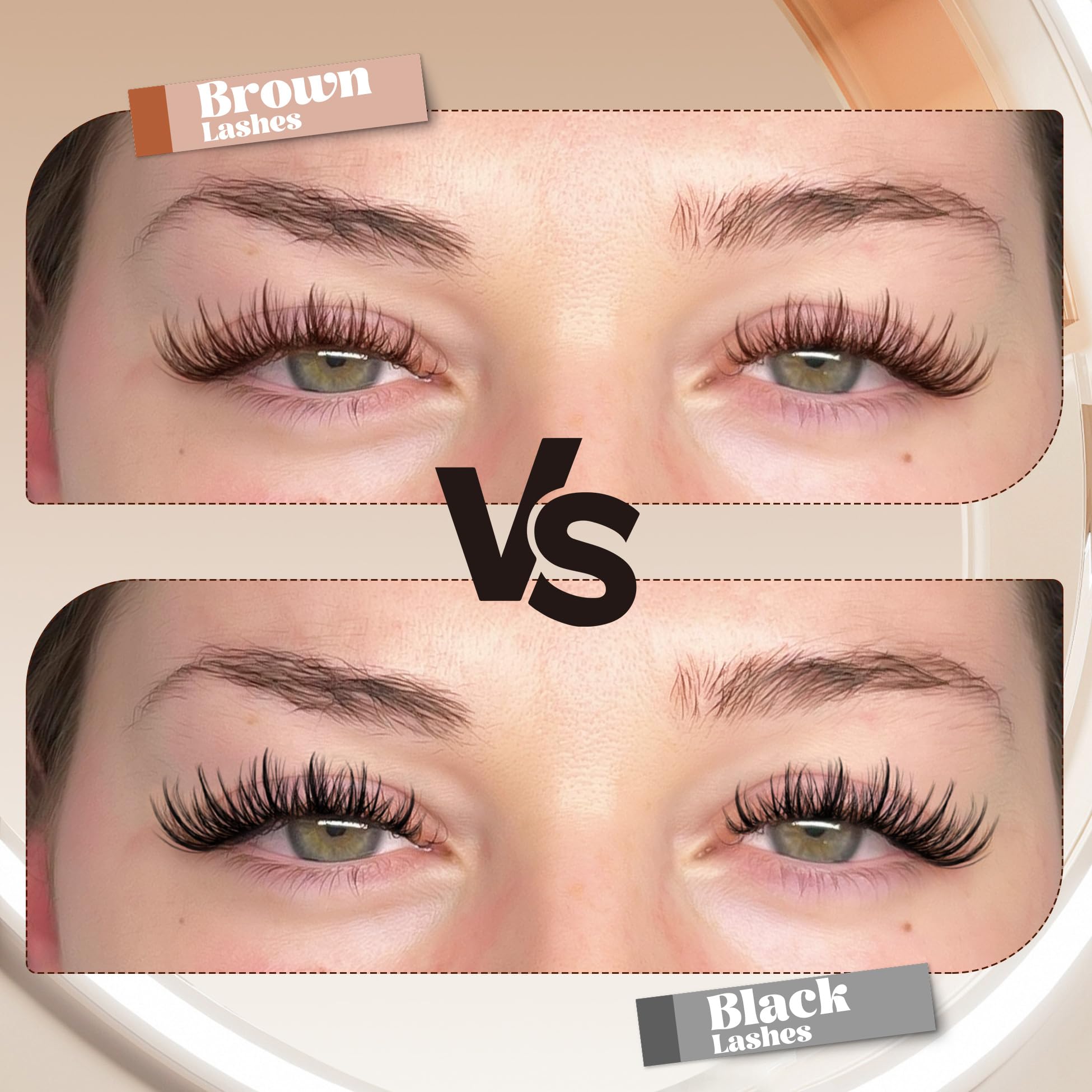 Mavphnee cils bruns CC-Curl accentuant l’ouverture des yeux