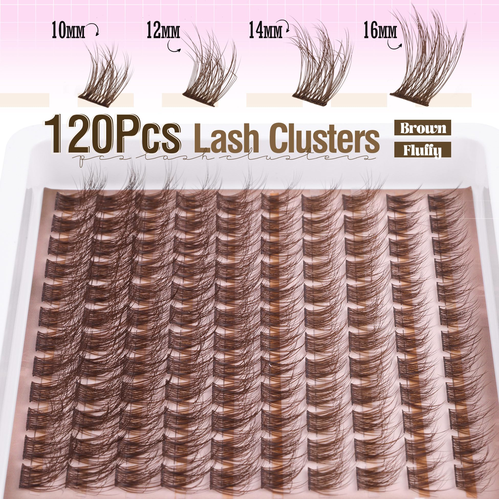 Clusters cils marron naturel Mavphnee pour un look discret