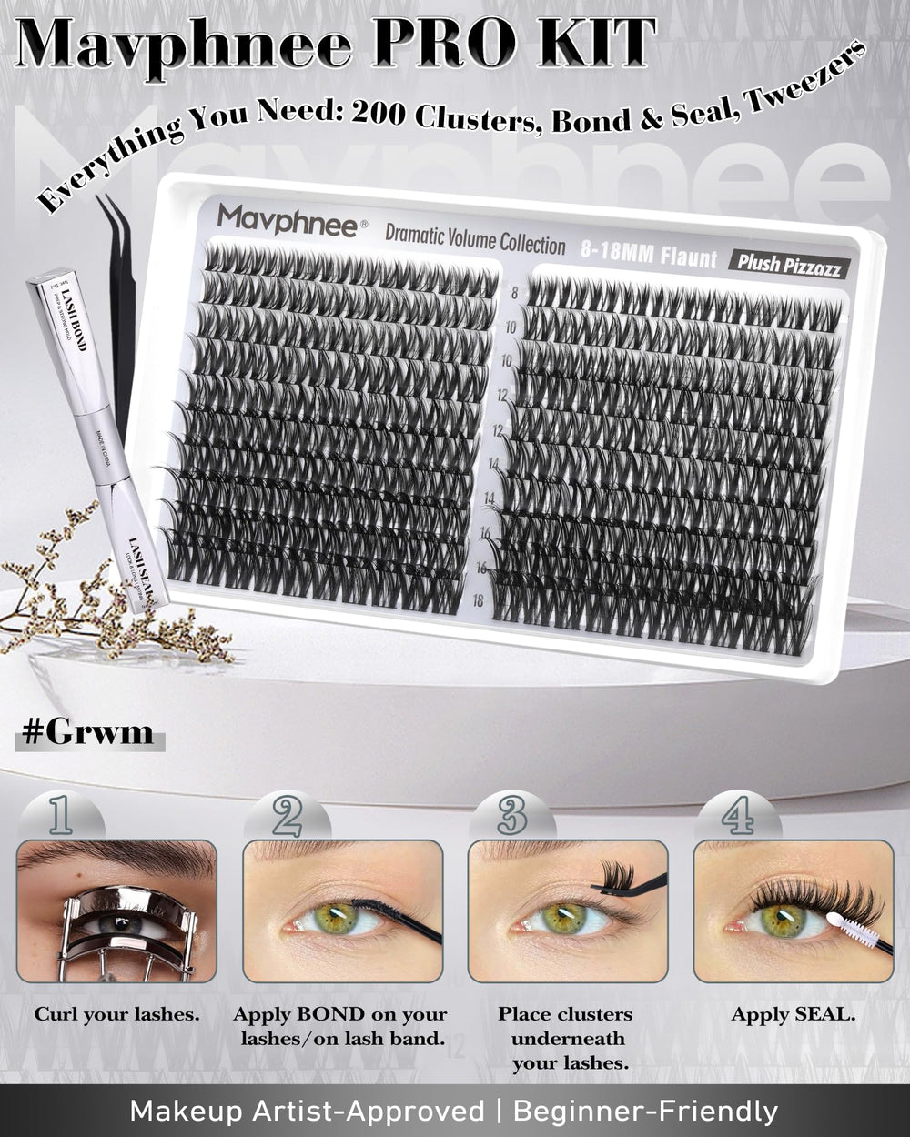 Cluster cils mink duveteux sans plastique pour effet fluffy