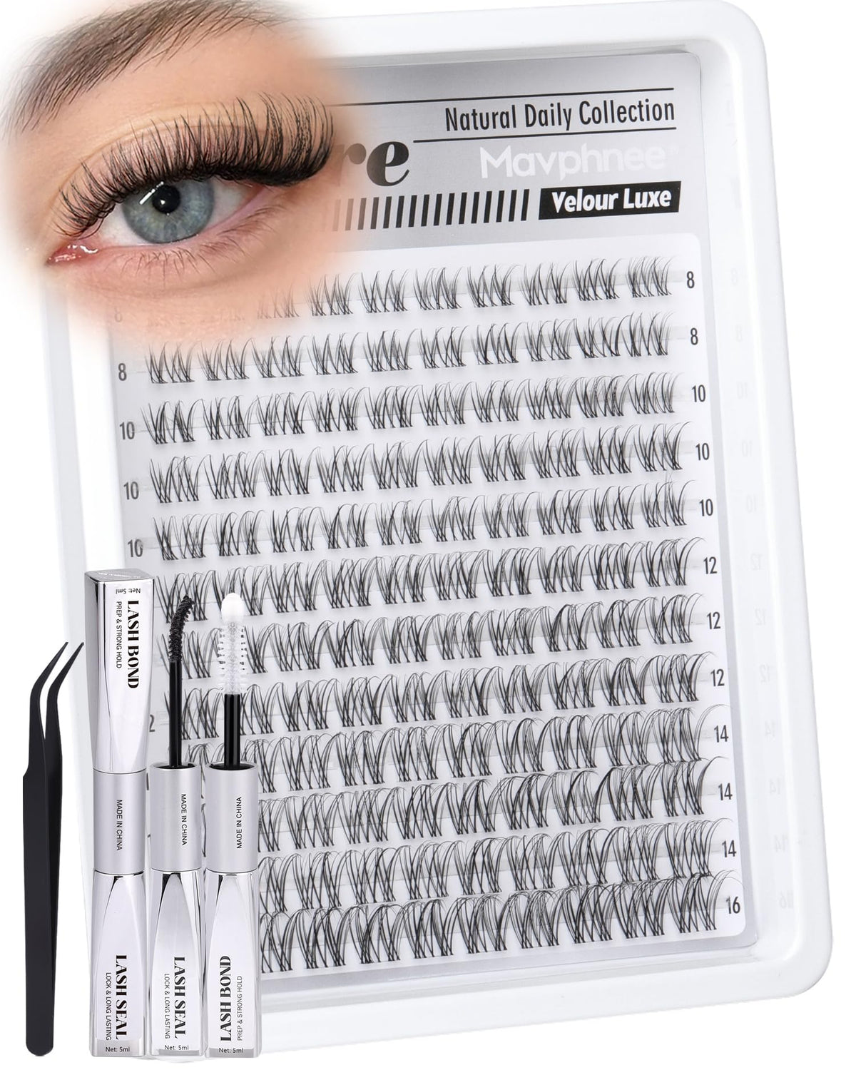 Mavphnee ensemble-cils-studio-complet : kit tout-en-un pour extensions naturelles.