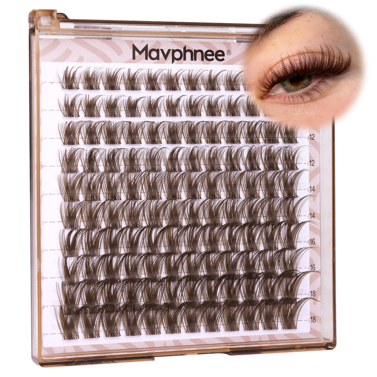Mavphnee ensembles cils bruns style féerique, longueurs 10-18mm pour un rendu naturel