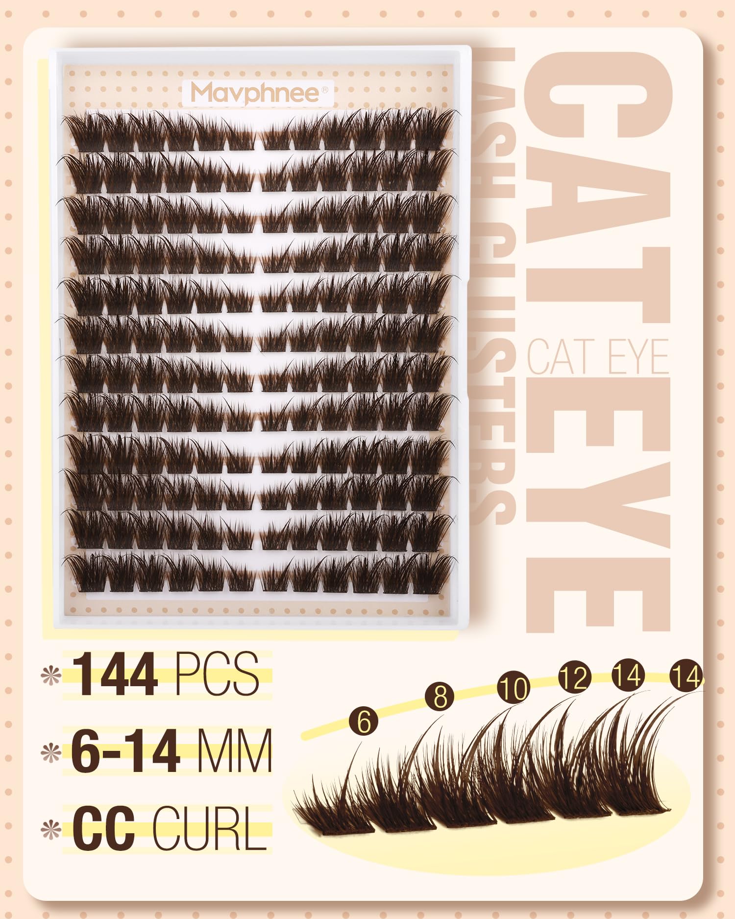 Mavphnee extensions cils marron, CC curly fini élégant et durable