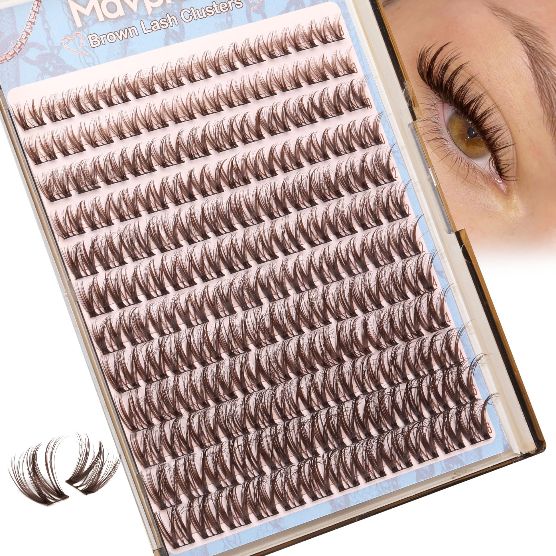 Mavphnee cils bruns 8-16 mm pour un regard naturel au quotidien.