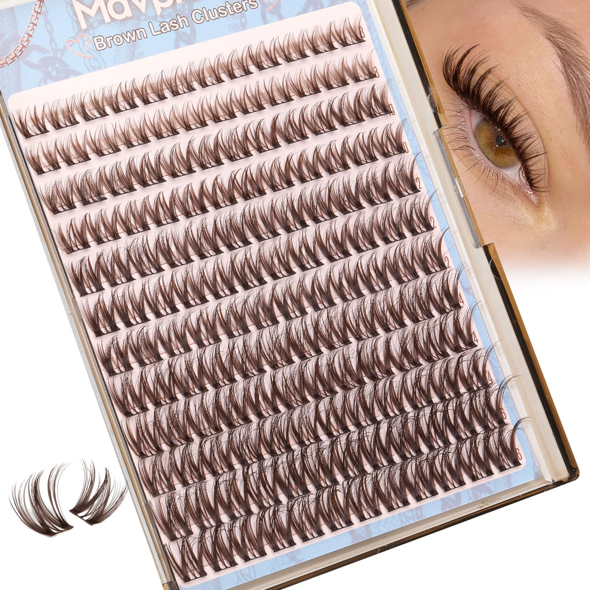 Mavphnee cils bruns 8-16 mm pour un regard naturel au quotidien.