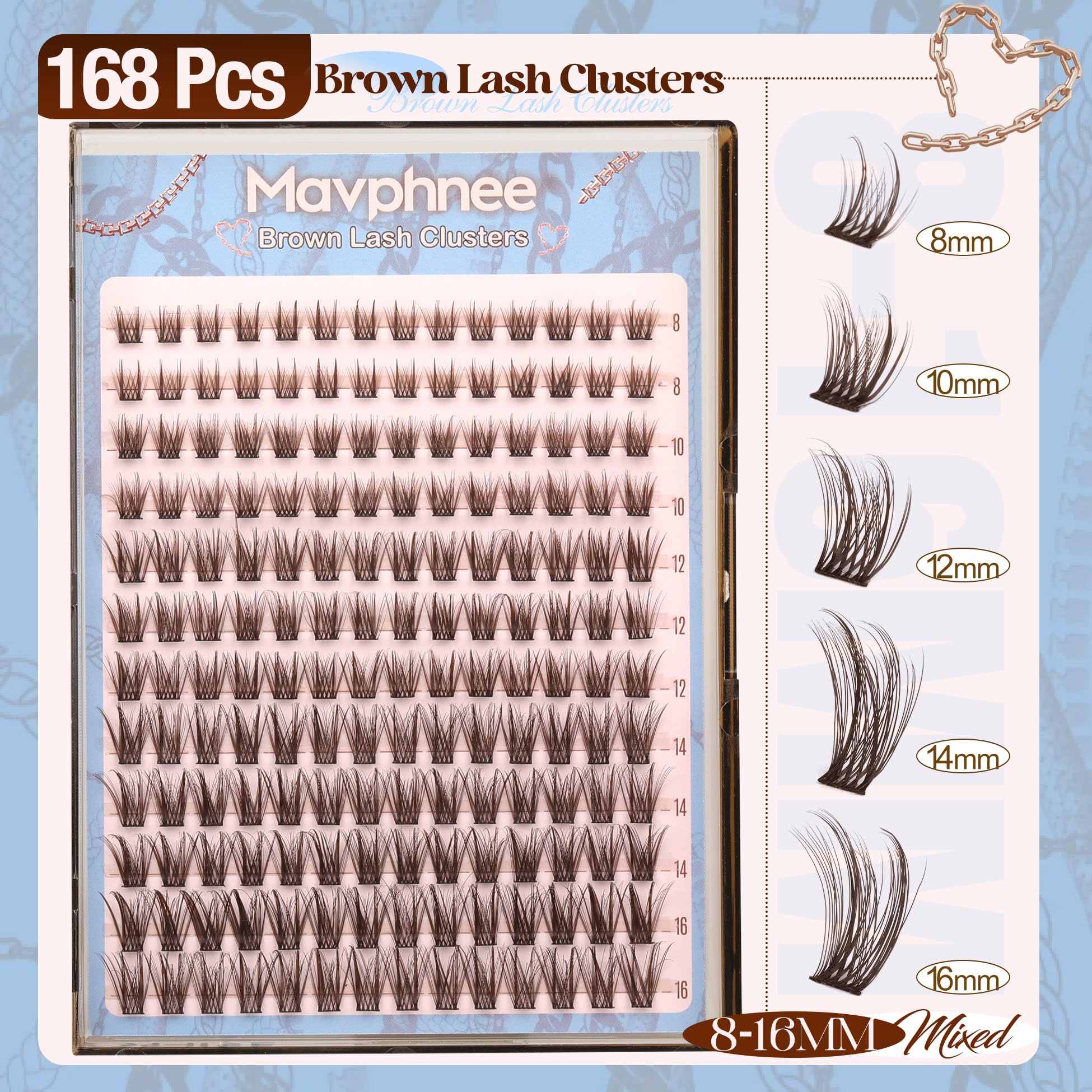 Mavphnee ensemble cils bruns naturels, effet oeil-chat, regard audacieux en un clin d'œil.