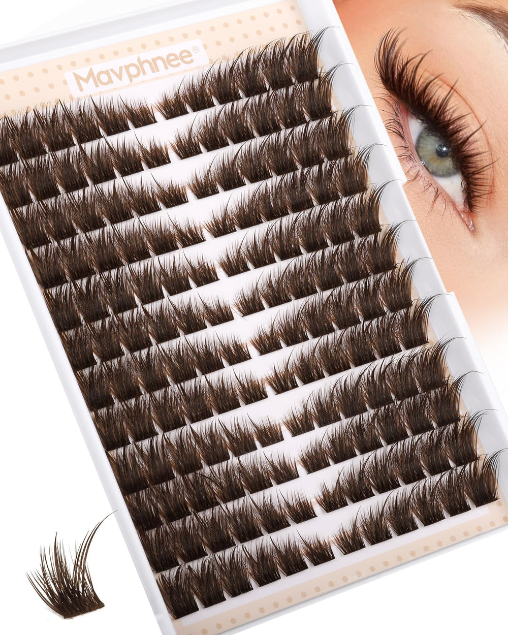 Mavphnee groupes cils marron, regard renard pour un effet naturel