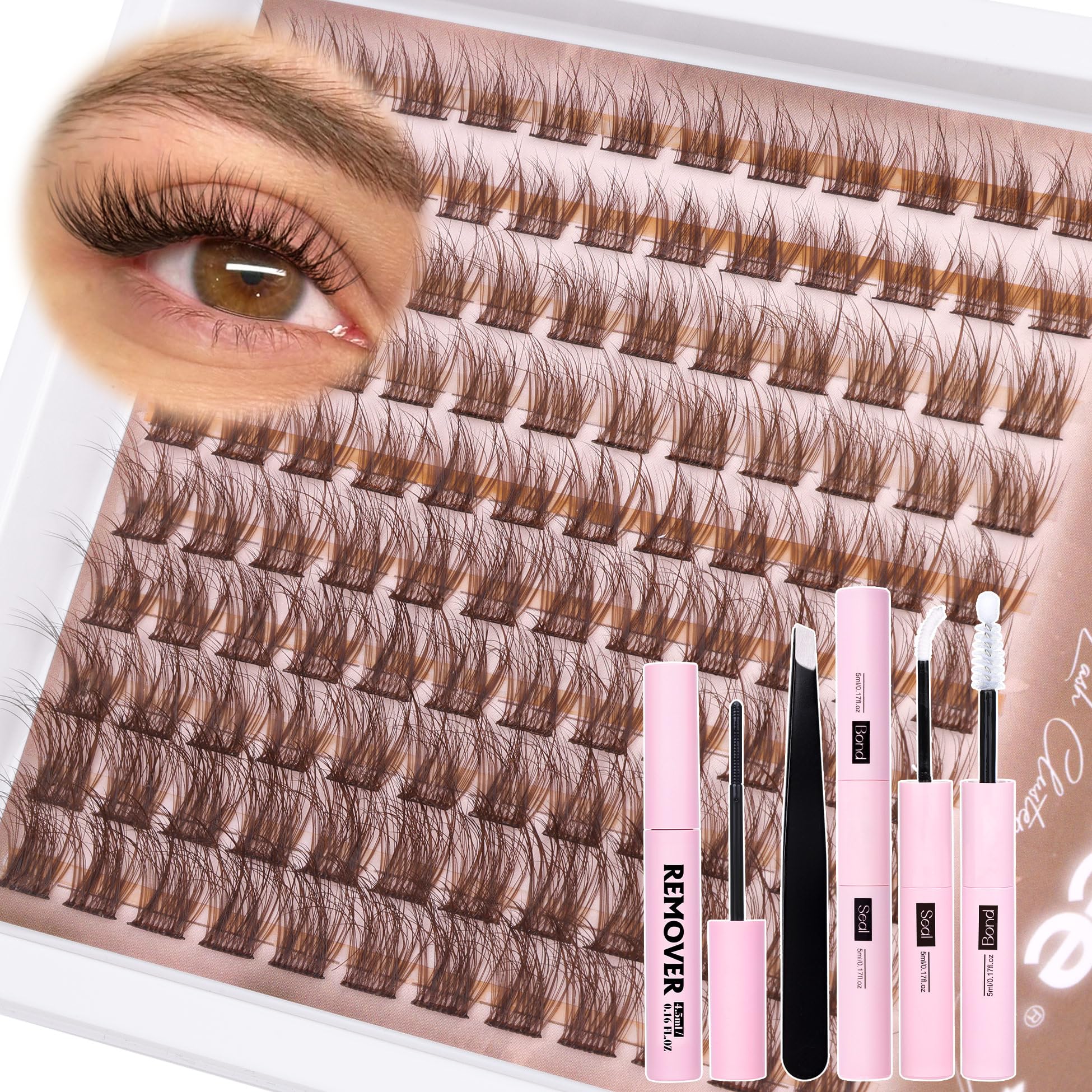 Kit Mavphnee clusters cils marron pour un rendu naturel et durable