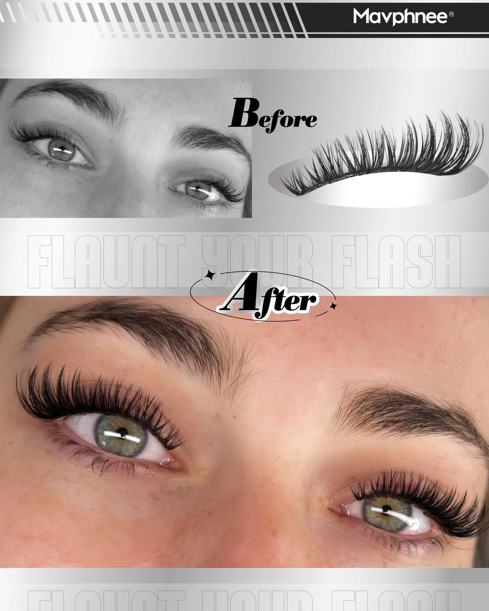 Mavphnee clusters de cils, fibres soie pour une douceur naturelle.