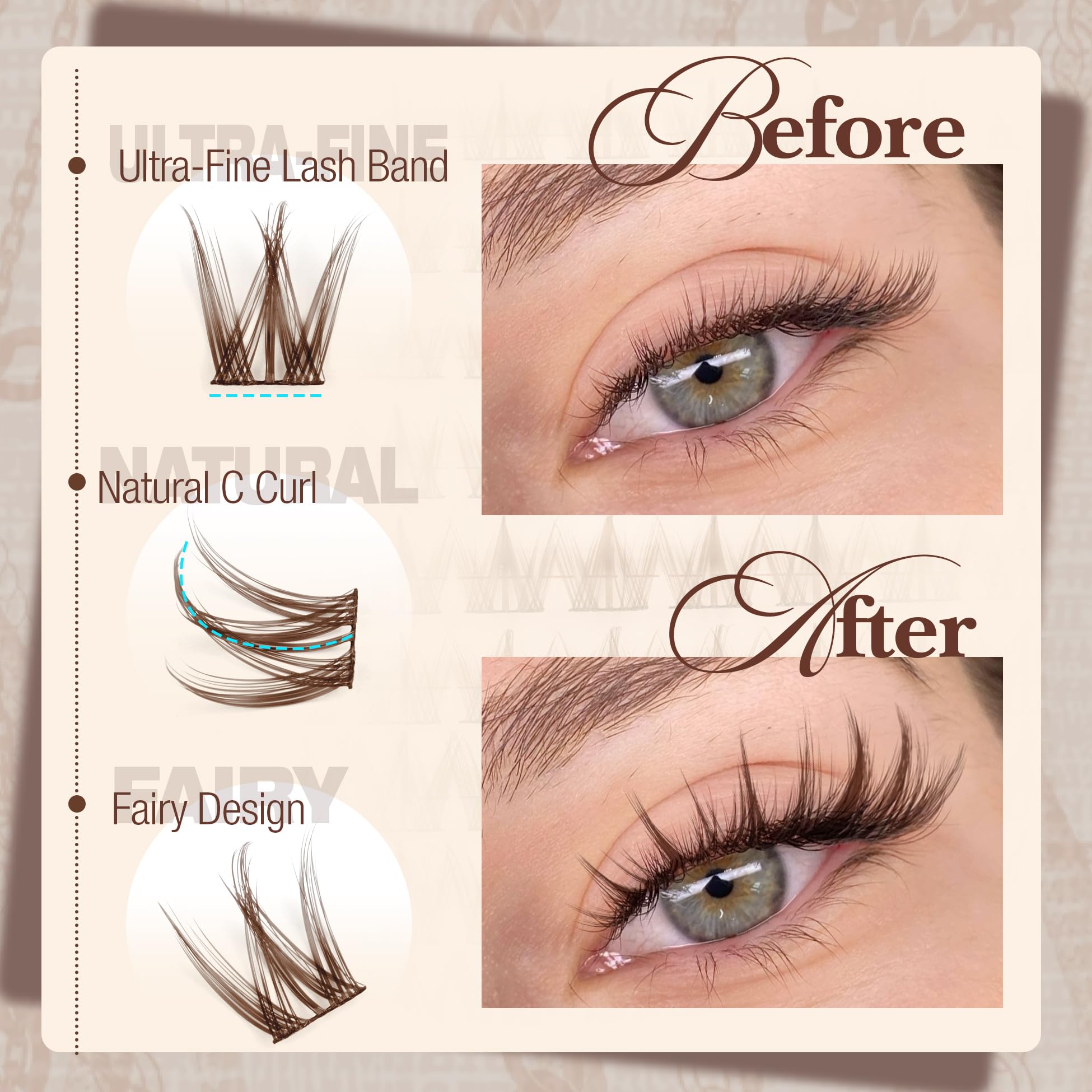 Longueurs 10-16mm mavphnee pour cils naturels et marquants.