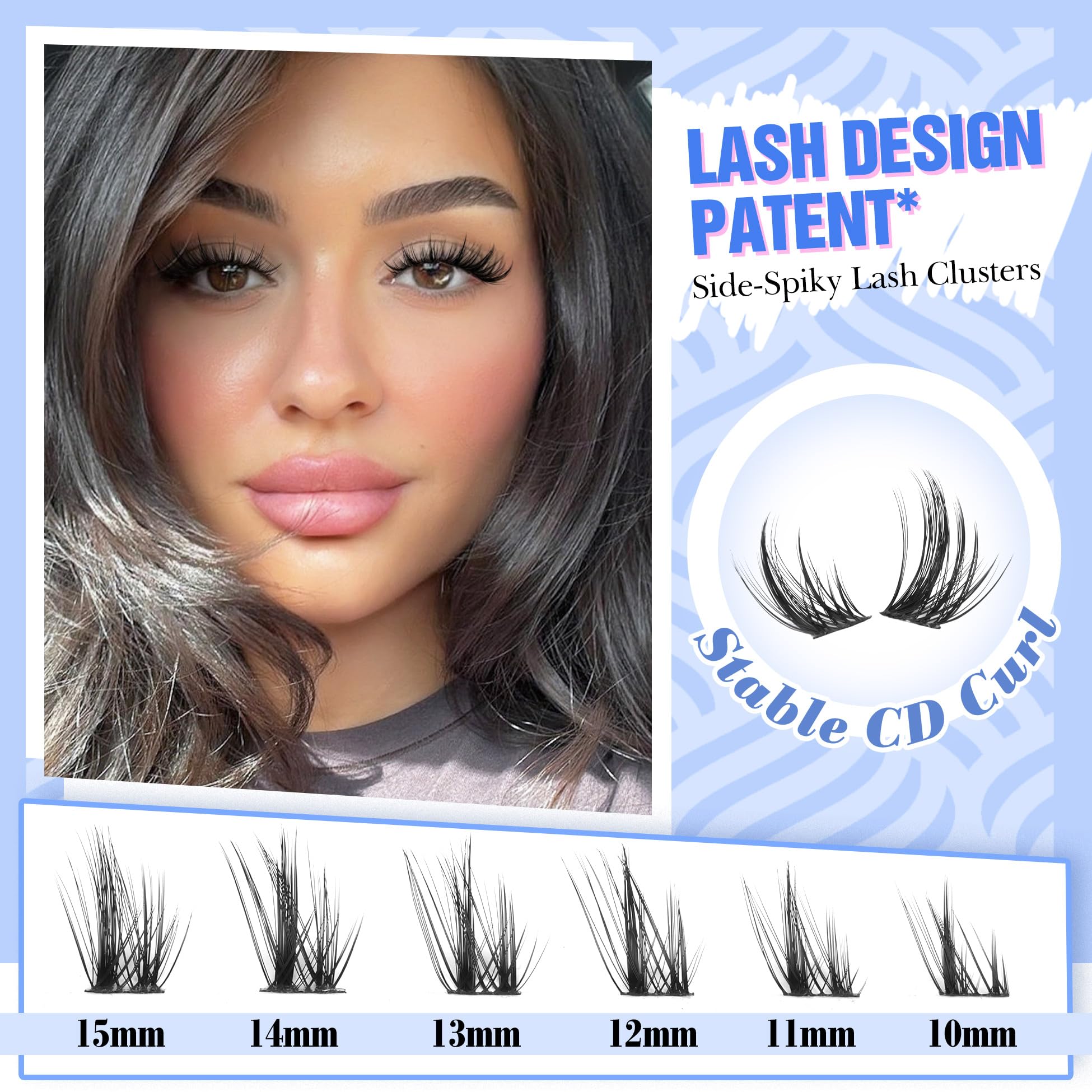 Mavphnee Manga Lash Clusters oeil-chat courbe CD, lifting naturel et élégant.