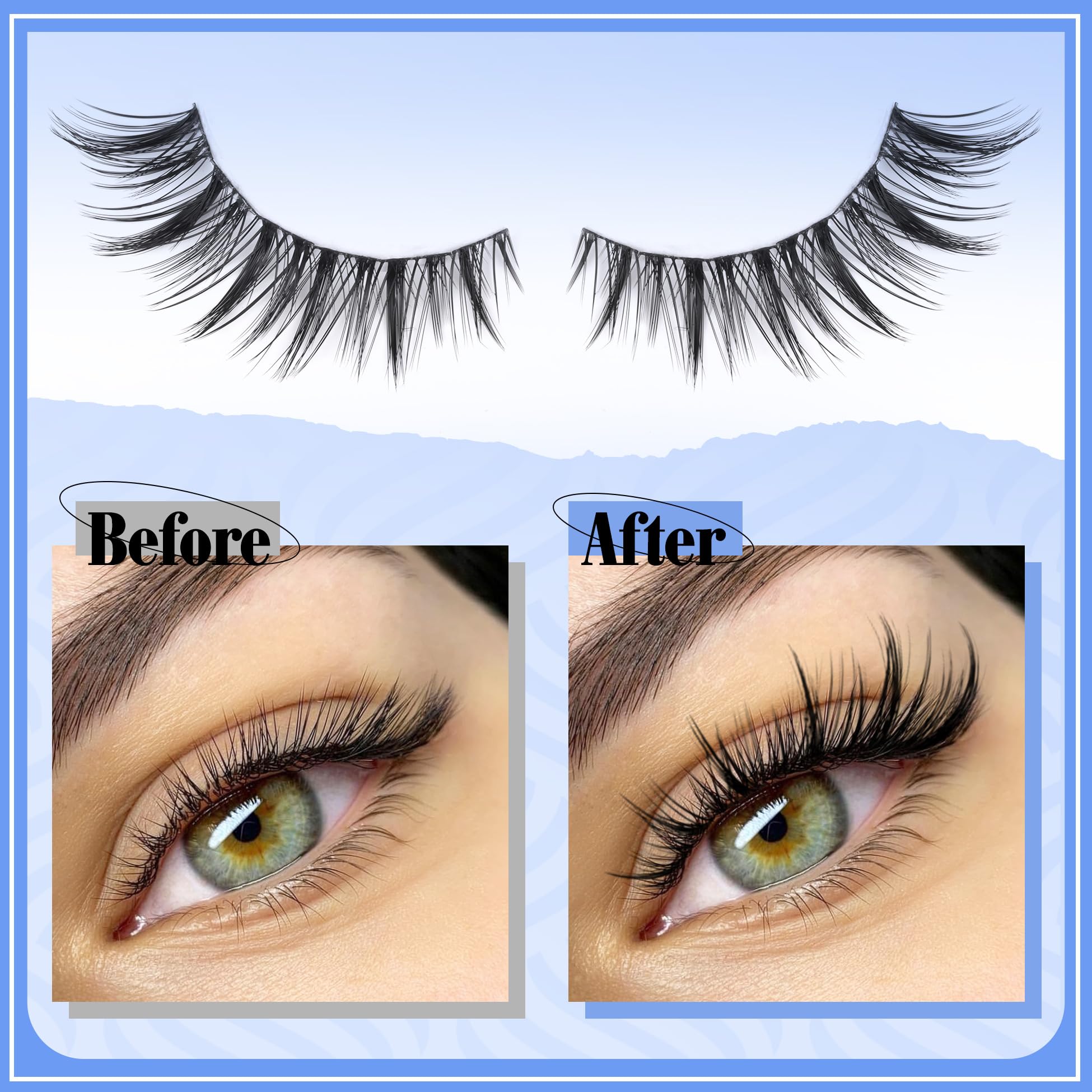 Mavphnee Manga Lash Clusters oeil-chat réutilisables et durables, faciles à nettoyer.