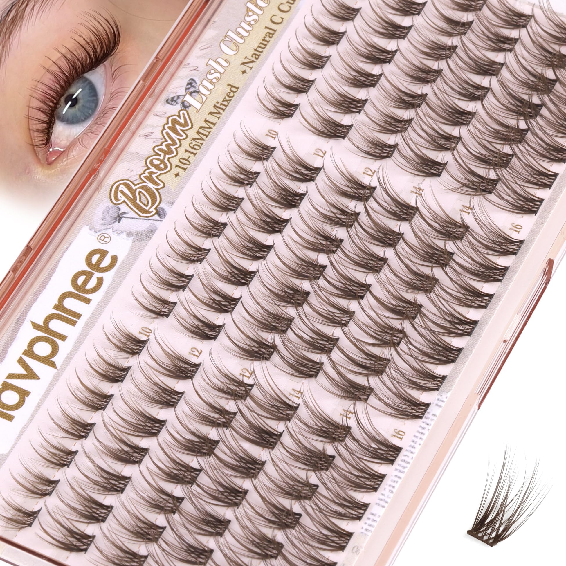 Mavphnee cils bruns en ensembles, prêt à porter pour un regard naturel.