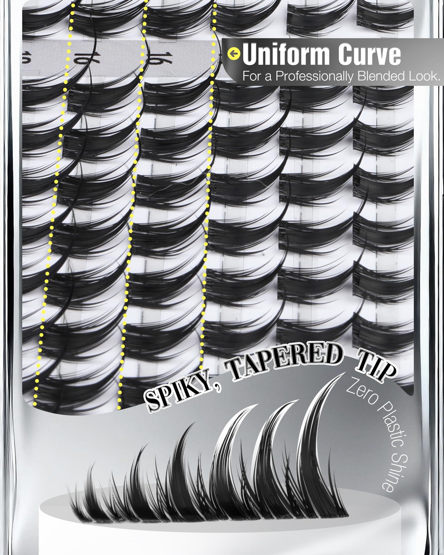 Mavphnee Viva Lash Clusters Bande-Large: base plus stable pour une pose fluide.