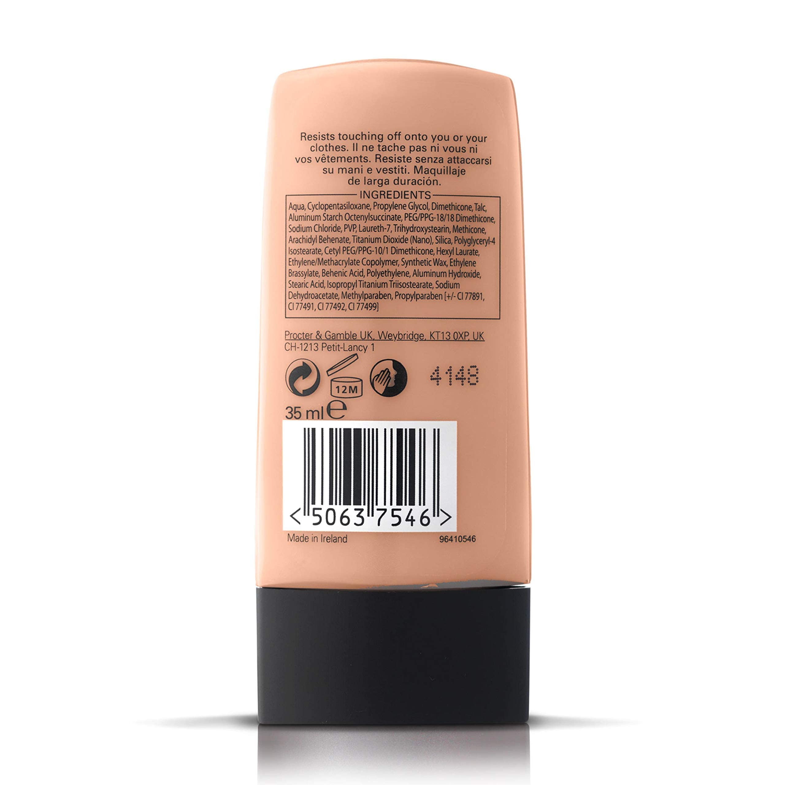 Max Factor fond de teint couleur naturelle 106, rendu discret.