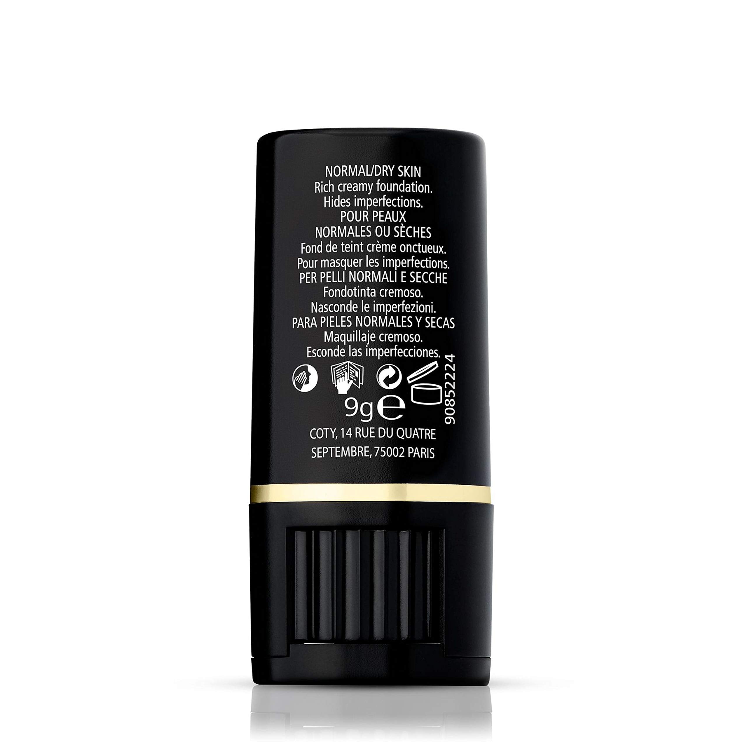Max Factor Panstik, texture couvrante offrant une peau uniforme.