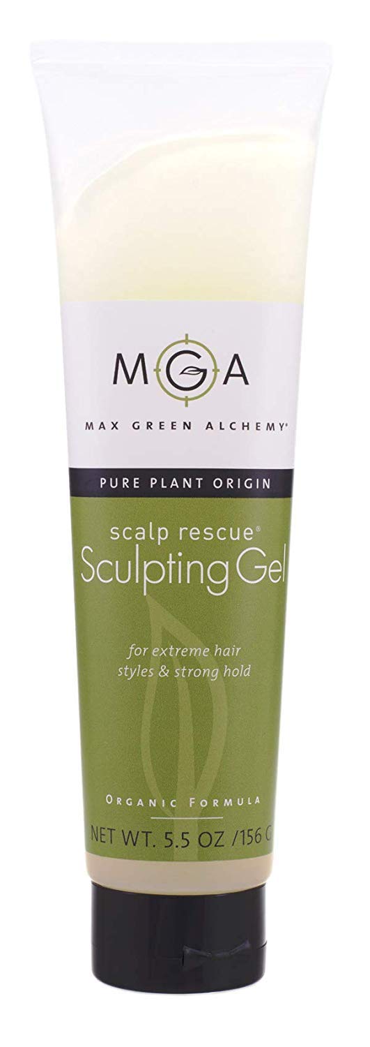 Max Green Alchemy — Bouteille gel-coiffant vegan offrant tenue durable et mouvement naturel.